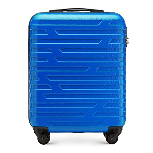 WITTCHEN Kabinengepäck | Koffer – Handgepäck | Bordkoffer | Hartschale | Material ABS | Hochwertiger und Stabiler | Blau | 38 L | 54x39x23 cm