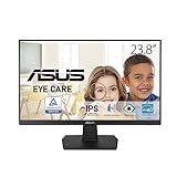 ASUS Eye Care VA24EHE - 24 Zoll Full HD Monitor - Rahmenlos, Flicker-Free, Blaulichtfilter, FreeSync - 75 Hz, 16:9 IPS Panel, 1920x1080 - DVI, HDMI, D-Sub