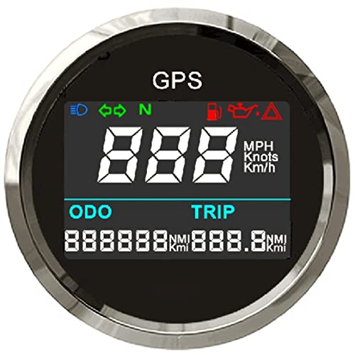 ELING Digital GPS Tachometer Einstellbare Kilometerzähler Für Boot Yacht Motorrad Auto 2 zoll (52mm)