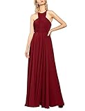 APART Fashion Damen Chiffon Dress Partykleid, Rot Bordeaux, (Herstellergröße: 36)