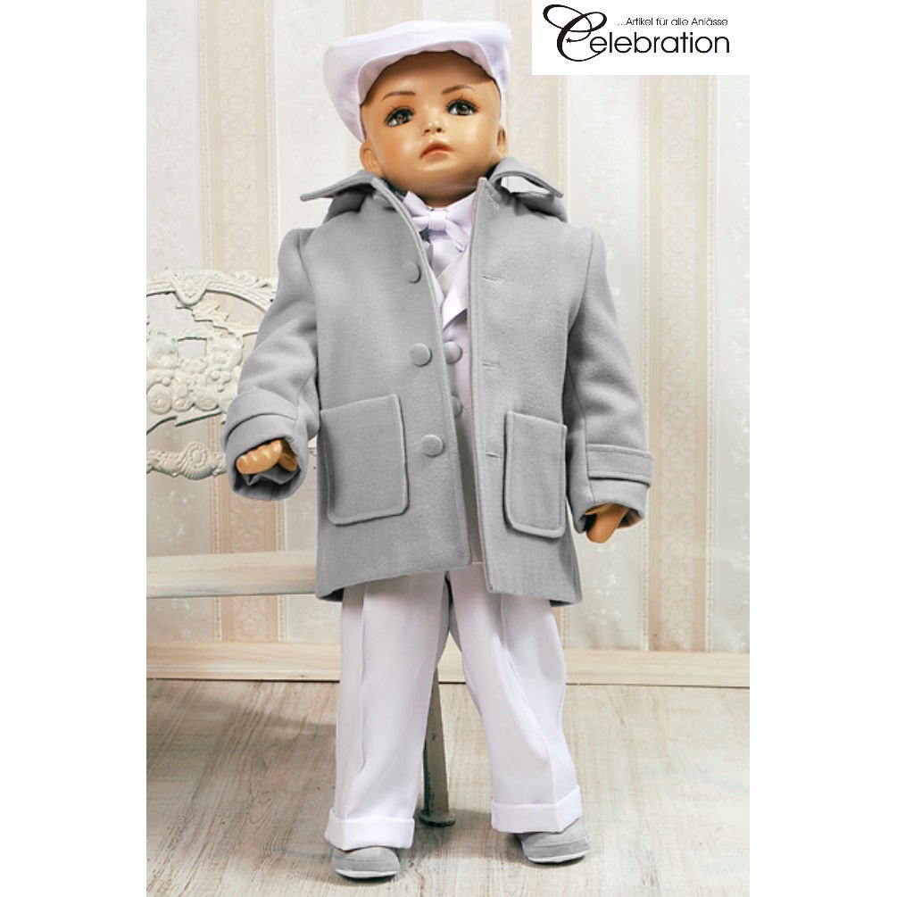 Baby Mantel für Jungen Frühling Herbst grau lichtgrau Modell 4501 Gr. 80