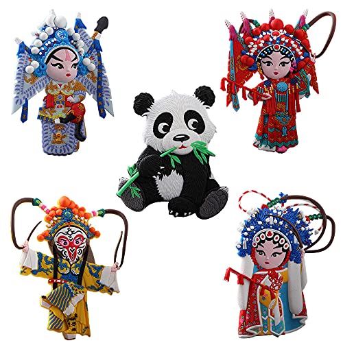 G-LIKE Drama Charakter Dekorative Kühlschrankmagnete – 5er Set Magnete Chinesische Peking Oper Figuren 3D Muster Kühlschrankaufkleber mit Geschenkbox für Kühlschrank Magnettafel etc. (Bunt)