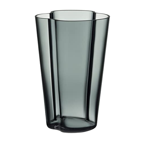 Iittala Aalto Vasen, Glas, Dunkelgrau, 6 x 10 x 22 cm