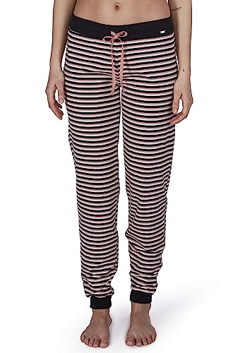 Skiny Damen Sleep & Dream Hose lang Schlafanzughose, Rosa (Rose Black Stripe 2331), (Herstellergröße: 38)
