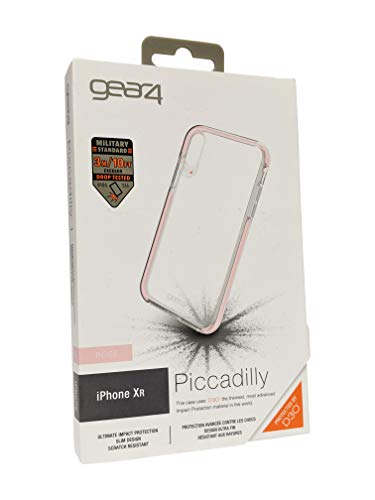 Gear4 Piccadilly Handyhülle Kompatibel mit iPhone XR, transparente Handyhülle mit verbessertem Stoßschutz, D3O-geschützt, schlankes, Robustes Design, Rose Gold