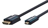 clicktronic HDMI Anschlusskabel [1x HDMI-Stecker - 1x HDMI-Stecker D Micro] 1 m Blau