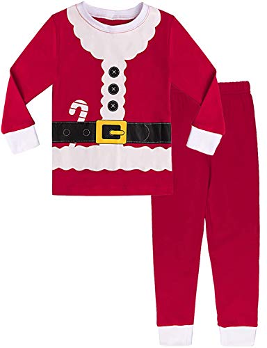 MOMBEBE COSLAND Jungen Weihnachtsmann Weihnachten Schlafanzug, 12 Jahre, Rot