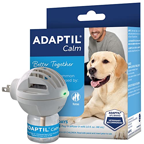 Adaptil Beruhigendes Diffusor-Set für Hunde (30 Tage), vom Tierarzt empfohlen, reduziert Probleme beim Bellen, Kauen, Trennungsangst und mehr.