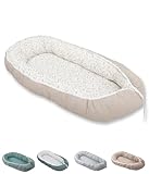 ULLENBOOM Babynest - 100% OEKO-TEX Materialien & Made in EU, Floral Sand - Babynestchen Neugeborene aus kuscheliger Baumwolle, Ideal als Reisebett & Kuschelnest geeignet