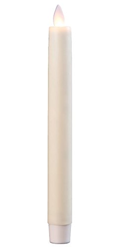 6x SOMPEX 38130 Flame LED - Echtwachs Stab Kerze elfenbein 2,5 x 23cm (Stabkerze / Tafelkerze)