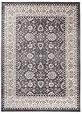 Carpeto Orientteppich Teppich Grau 200 x 300 cm Ornamente Muster Ayla Kollektion