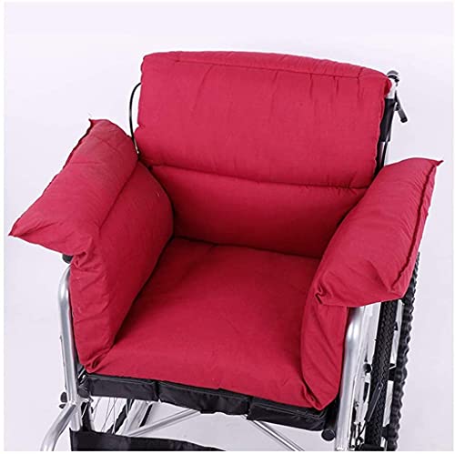 Rollstuhl-Kissen, Atmungsaktives Weiches Warmes Einteiliges Rollstuhlkissen, Rollstuhl-T-Rückenlehnenkissen, Anti-Dekubitus-Rückenkissen Coccyx-Kissenschmerzlinderung Bürostuhlkissen Red