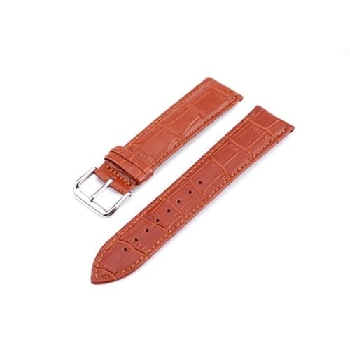 BOLEXA uhr Lederarmband Uhrenarmband aus echtem Leder, 10–24 mm, Uhrenzubehör, hochwertige braune Farben, Uhrenarmbänder, Uhrenzubehör (Color : Light brown, Size : 12mm)