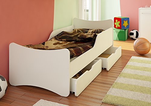 Best For Kids Kinderbett mit Schaummatratze TÜV Zertifiziert MIT Zwei SCHUBLADEN 90x180