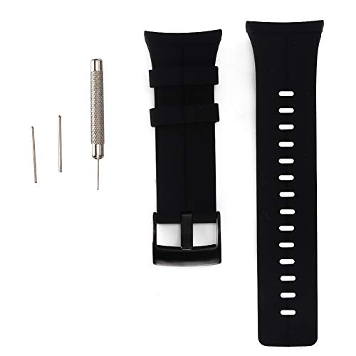 EVTSCAN Armband für SUUNTO Spartan Ultra Ersatz-Gummisilikonband/-Armband - schwarz, mit Schraubendreherwerkzeugen