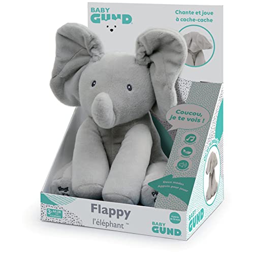 Flappy L'ÉléphANT - GUND - Interactive Pour Bébé - Bouge, Parle et Chante Pour le VOS Enfants - Kuscheltier Elefant Taille 30 cm - 6054176 - Baby ab 10 Monaten