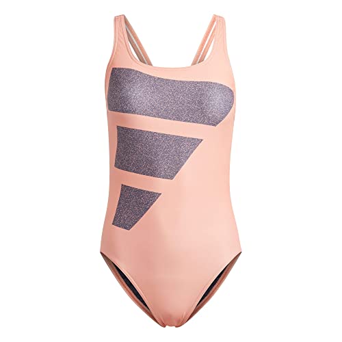 adidas Damen Swimsuit Big Bars Suit, Coral Fusion/Shadow Navy/White, HR4380, 44