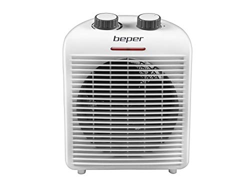 Beper RI.094 Heizlüfter Warm und Kalt, regelbares Thermostat, kalte Belüftung für alle Jahreszeiten, kompakt, leicht, Leistung 2000 Watt, Weiß/Grau