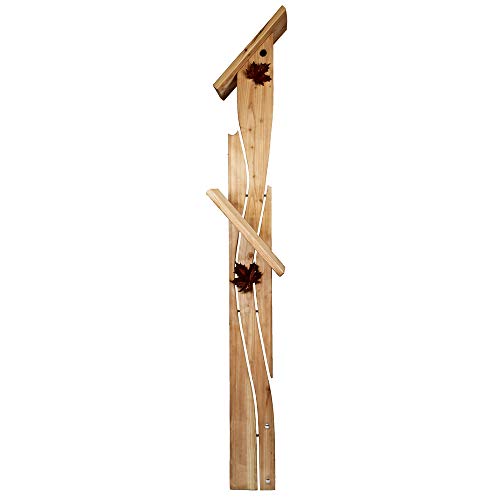 Weidenprofi Nistkasten, Vogelhaus mit Standfuss aus Lärchenholz, Modell Morgentänzer, Höhe ca. 300 cm, mit Futterstation