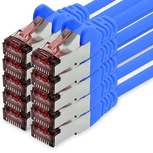 Cat6 Netzwerkkabel 10 X 2m blau Ethernetkabel Lankabel Cat6 Lan Netzwerk Kabel Sftp Pimf Patchkabel 1000 Mbit s