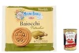 6x Mulino Bianco Baiocchi Pistazienkekse, Pistaziengebäck, ideal für Frühstück oder Snack, Palmölfrei, 6 Portionen á 3 Kekse + Italian Gourmet polpa 400g