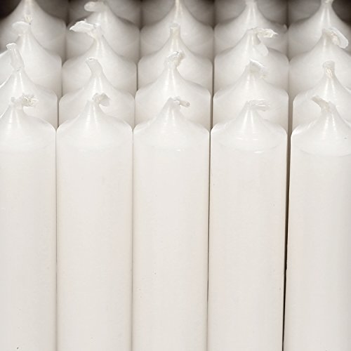 Bütic GmbH durchgefärbte Stabkerzen 100mm x Ø 22mm - Kerzen mit rückstandsfreiem Abbrand, Farbe:Weiss, Set mit:25 Stück