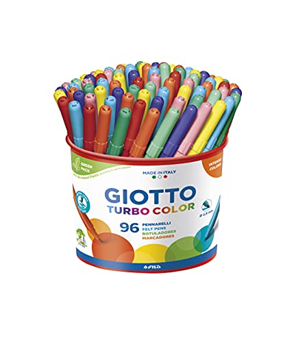 Giotto Turbocolor Filzstifte, feine Spitze, 2,8 mm, 96, ideal für Kinder, Partys und Schulen