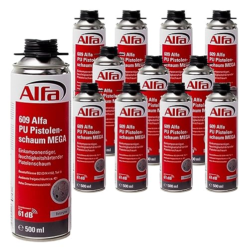 Alfa PU 1K Pistolenschaum in grau 500 ml einkomponentiger feuchtigkeitshärtender Montageschaum (1) (12)