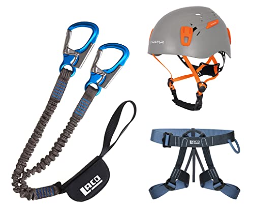LACD Klettersteigset Pro Evo 2.0 + Klettergurt Easy EXP + Helm Camp Titan Grey 54-62cm