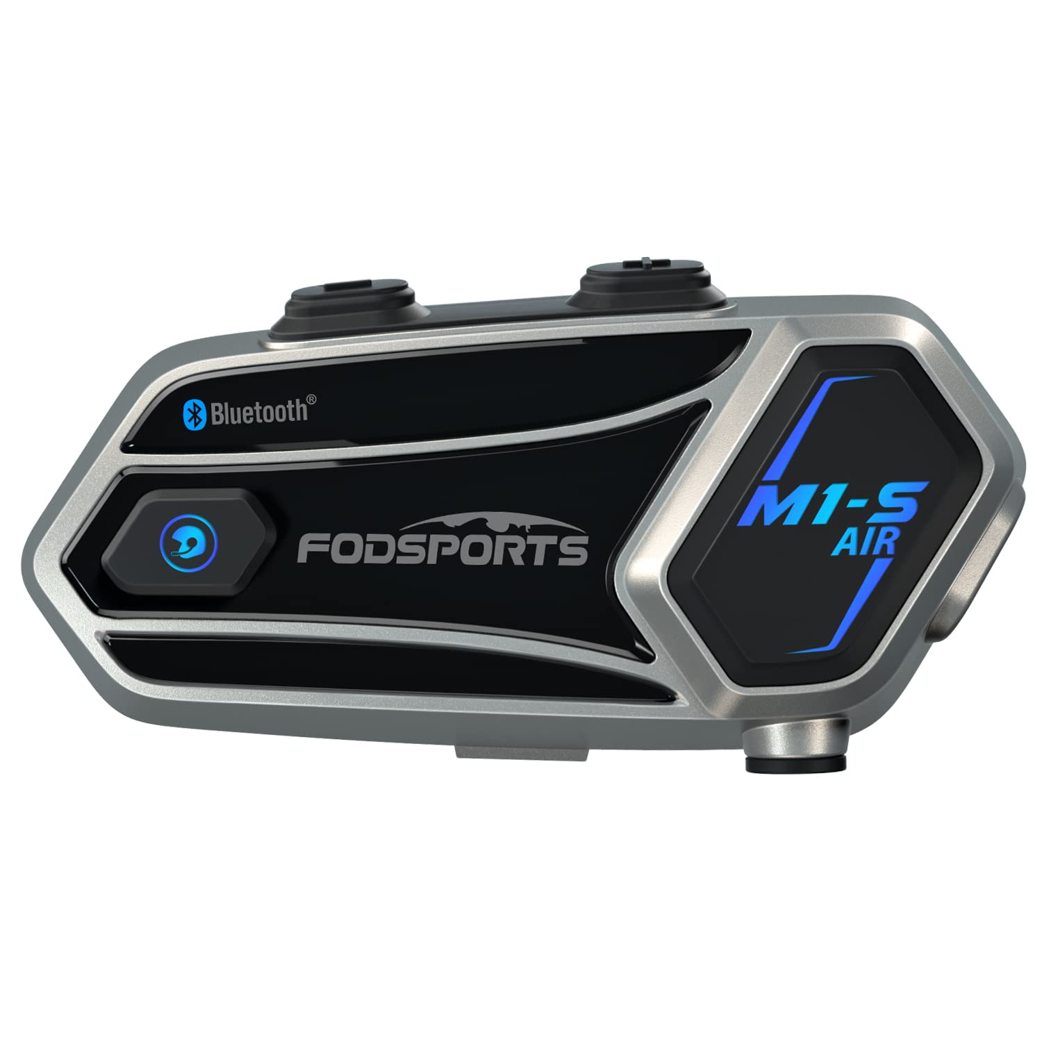 Fodsports M1-S AIR Motorrad Headset, Motorradhelm Bluetooth Headset, Motorrad Kommunikationssystem mit 900 mAh Batterie Musik teilen Mikrofon stumm Funktion