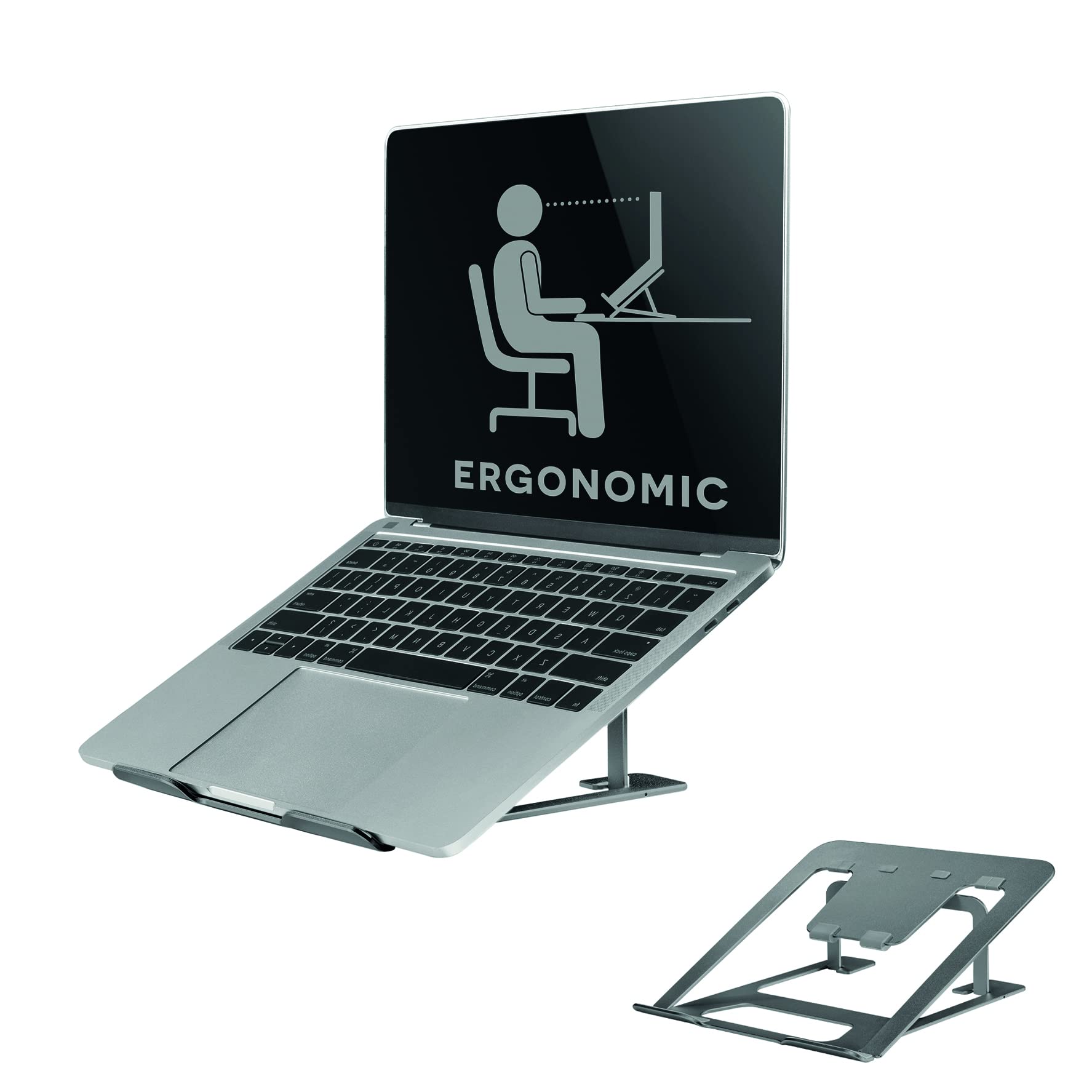 Neomounts by Newstar- Deze Laptop stand is een opvouwbare laptop standaard - Grijs Type: Kantelen - NSLS085GREY