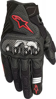 Alpinestars Motorradhandschuhe Smx-1 Air V2 Gloves Black Red Fluo, Schwarz/Rot, XL