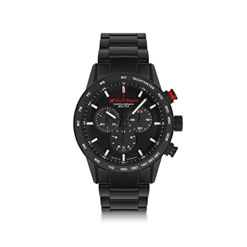 Audi 3102200500 Chronograph Armbanduhr Uhr Wechselarmband Herren, schwarz