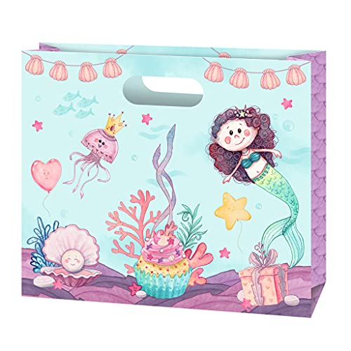 Susy Card 40050584 Partytasche Mermaid Set klein, 1 Stück, Mehrfarbig