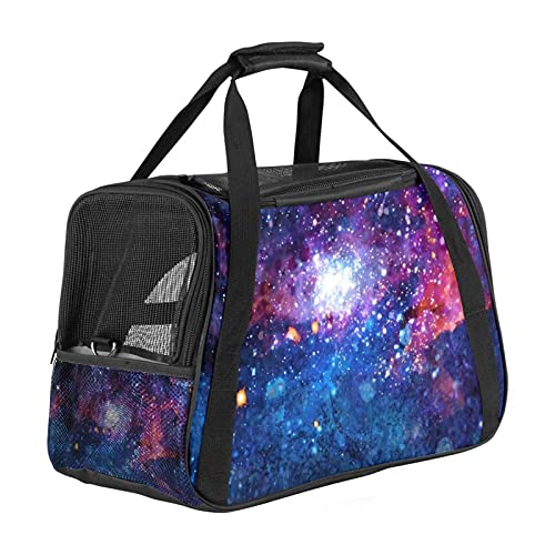Haustiertragetasche Galaxie Sternenhimmel Hundetragetasche Drucken Katzentragetasche Reisetasche Für Haustiere Mit Verstellbarem Schultergurt 43x26x30 cm
