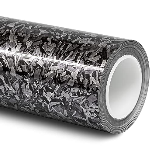 Folindo® 3D Forged Carbon Autofolie Silber Glanz (32€/m²) | 50 x 152 cm | Selbstklebende Luftkanal Folie zur Auto Folierung | Blasenfrei