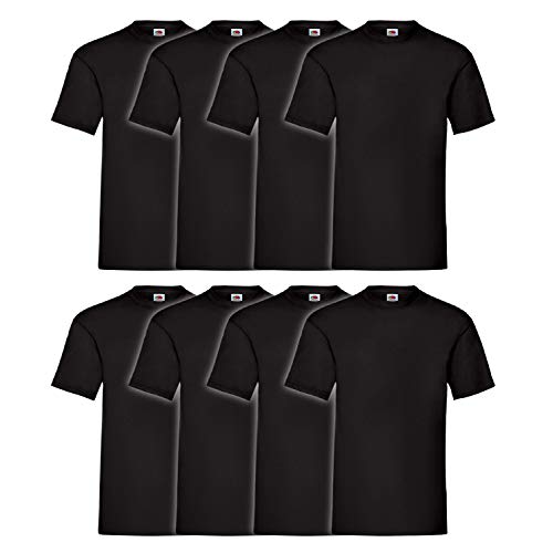 Fruit of the Loom 8 T Shirts Valueweight T Rundhals S M L XL XXL 3XL 4XL 5XL Übergröße Diverse Farbsets, Farbe:deep Black, Größe:3XL