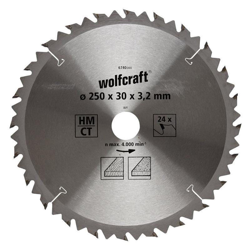 wolfcraft HM-Kreissägeblatt, 24 Z, Ø 250x30x 3,2mm