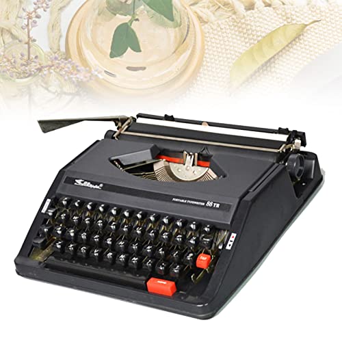 BEESOM Retro Schreibmaschinen, Vintage Schreibmaschine mechanisch,Schlanke und Langlebige Klassische Schreibmaschine für Schriftsteller, Literarische Retro-Sammlung Geschenk 30 * 30 * 10CM,Black