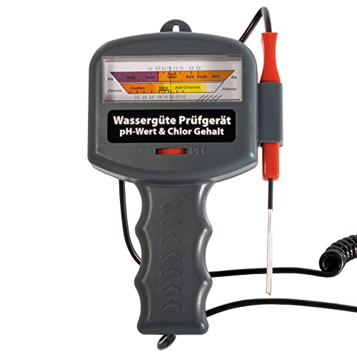 MAUK® Chlor & PH Wassertester | Wassergüte Prüfgerät | analoger Analysator für Pool & Spa, Teich