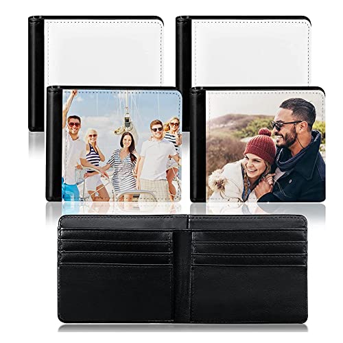 Uinfhyknd 4 Stück Sublimation Brieftasche Transfer Geldbörse in Weiß Sublimationsbrieftasche mit ID-Fenstern für Reisearbeit