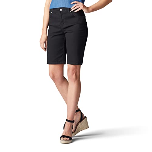Lee Damen Relaxed-Fit Bermuda Jeans-Shorts, schwarz, 46