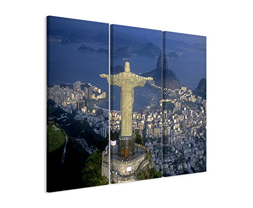 3 teiliges Bild Bilder gesamt 130x90cm Urbane Fotografie – Luftaufnahme von Rio de Janeiro, Brasilien