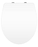 WENKO WC-Sitz Hochglanz Acryl Weiß, High Gloss Oberfläche, hygienischer Toilettendeckel mit Absenkautomatik, aus antibakteriellem Duroplast, 39 x 45 cm