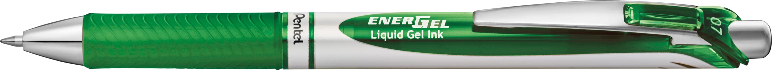 Pentel BL77-DO EnerGel Gel-Tintenroller mit Druckmechanik, 0,7 mm Kugeldurchmesser = 0,35 mm Strichstärke, nachfüllbar, 12 Stück, grün