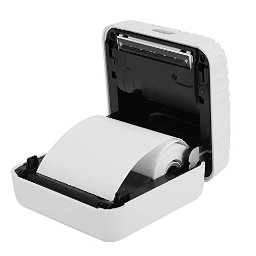 ASHATA Mobiler Fotodrucker, 203DPI Foto ABS + PC 58mm Tragbarer Bluetooth-Druck, Mini Manueller Reißender Tragbarer Thermodrucker Mobiler Fotodrucker Druck für Windows/Android/IOS(Weiß)