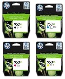 HP 953XL Multipack Druckerpatronen (mit hohe Reichweite für HP Officejet Pro) Schwarz, Magenta, Gelb, Cyan