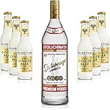 Moscow Mule Set - Stolichnaya Vodka 1L (40% Vol) + 6x Fever Tree Ginger Beer 200ml - Inkl. Pfand MEHRWEG