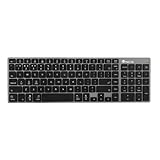 NGS Fortune-BT- Wiederaufladbare kabellose Multi-Device Tastatur, Bluetooth 5.0, Reichweite 10 Meter, spanische QWERTY, Farbe Schwarz