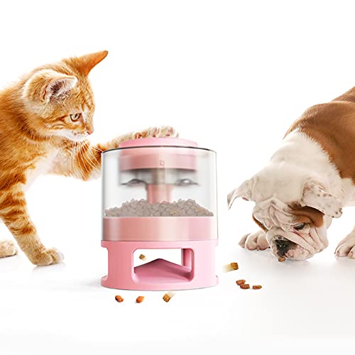 Futterspender for Hunde und Katzen, interaktives Puzzle-Spielzeug for Haustiere, automatischer Futterspender for Katzen und Hunde, kreativer Knopfdruck for Leckerlis, langsame Fütterung for IQ-Trainin
